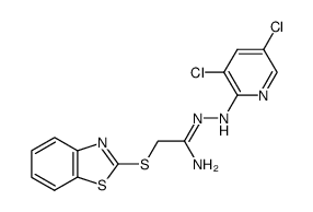 (2-benzothiazolyl)thioacetic acid N1-(3,5-dichloro-2-pyridyl)amidrazone Structure