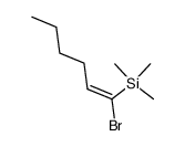 (E)-1-bromo-1-(trimethylsilyl)-1-hexene结构式