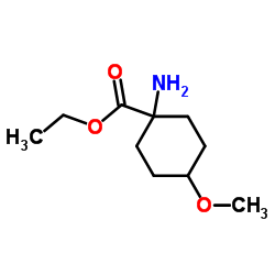 Cyclohexanecarboxylic acid, 1-amino-4-methoxy-, ethyl ester (9CI) Structure