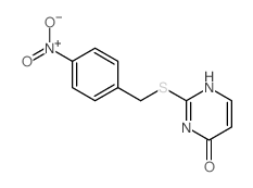 2-[(4-nitrophenyl)methylsulfanyl]-3H-pyrimidin-4-one结构式