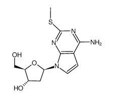 4-Amino-7-(2-desoxy-β-D-erythro-pentofuranosyl)-2-methylthio-7H-pyrrolo(2,3-d)pyrimidin Structure
