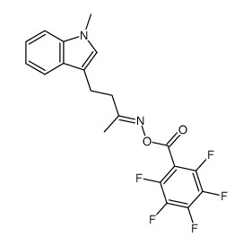 4-(1-methyl-3-indoyl)butan-2-one (E)-O-pentafluorobenzoyloxime Structure