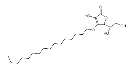 (2R)-2-[(1S)-1,2-dihydroxyethyl]-3-hexadecoxy-4-hydroxy-2H-furan-5-one结构式