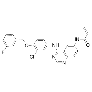 N-[4-[[3-氯-4-[(3-氟苯基)甲氧基]苯基]氨基]-6-喹唑啉]-2-丙酰胺结构式
