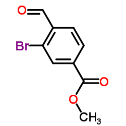 3-溴-4-甲酰基苯甲酸甲酯结构式