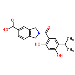 2-(2,4-Dihydroxy-5-isopropylbenzoyl)-5-isoindolinecarboxylic acid Structure