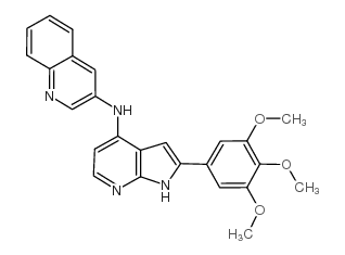 N-[2-(3,4,5-三甲氧基苯基)-1H-吡咯并[2,3-b]-4-吡啶]-3-氨基喹啉结构式