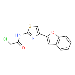 N-[4-(1-苯并呋喃-2-基)-1,3-噻唑-2-基]-2-氯乙酰胺结构式