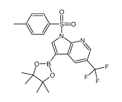 1H-Pyrrolo[2,3-b]pyridine, 1-[(4-Methylphenyl)sulfonyl]-3-(4,4,5,5-tetramethyl-1,3,2-dioxaborolan-2-yl)-5-(trifluoromethyl)- Structure