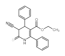 5-氰基-2,4-二苯基-6-硫代-1,4,5,6-四氢-3-吡啶甲酸乙酯结构式