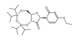 4-ethoxy-1-[3,5-O-(1,1,3,3-tetraisopropyldisiloxane-1,3-diyl)-β-D-erythro-2-pentulofuranosyl]-2(1H)-pyrimidinone Structure