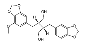 (2S,3S)-2-(5-methoxy-3,4-methylenedioxybenzyl)-3-(3,4-methylenedioxybenzyl)butane-1,4-diol结构式