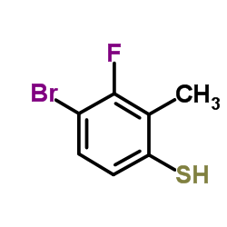 4-溴-3-氟-2-甲基硫代苯酚结构式