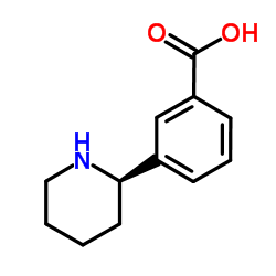 3-[(2R)-2-Piperidinyl]benzoic acid结构式