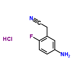 (5-Amino-2-fluorophenyl)acetonitrile hydrochloride (1:1) Structure