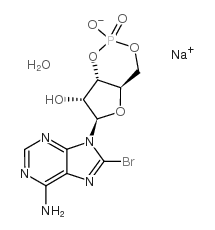 8-溴腺苷3',5'-环一磷酸钠一水合物结构式