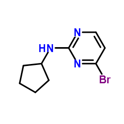 (4-溴嘧啶-2-基)环戊基胺结构式