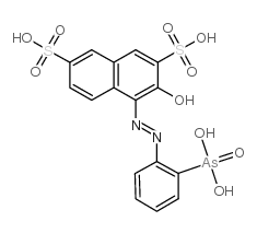4-[(2-arsonophenyl)azo]-3-hydroxynaphthalene-2,7-disulphonic acid Structure