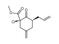 methyl 1-β-chloro-5-methylene-2-oxo-3β-(2-propenyl)-cyclohexane-1α-carboxylate结构式