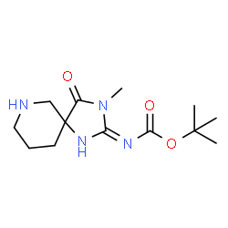 2-Methyl-2-propanyl (3-methyl-4-oxo-1,3,7-triazaspiro[4.5]dec-1-en-2-yl)carbamate结构式