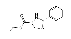 (2RS,4R)-2-phenylthiazolidine-4-carboxylic acid ethyl ester结构式