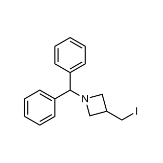1-二苯甲基-3-(碘甲基)氮杂环丁烷结构式