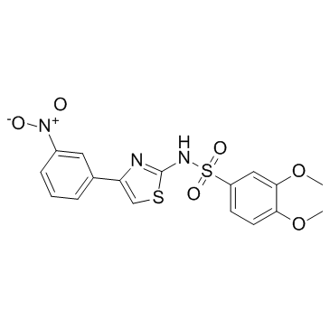 3,4-二甲氧基-N-[4-(3-硝基苯基)-2-噻唑基]苯磺酰胺结构式