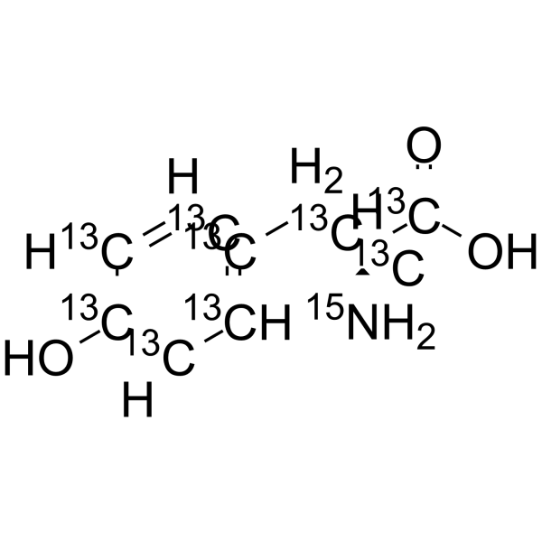 DL-Tyrosine-13C9,15N结构式