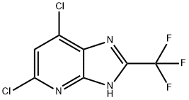 5,7-二氯-2-(三氟甲基)-1H-咪唑并[4,5-b]吡啶结构式