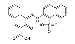 (4E)-3-Oxo-4-[(1-sulfo-2-naphthyl)hydrazono]-3,4-dihydro-2-naphth alenecarboxylic acid结构式