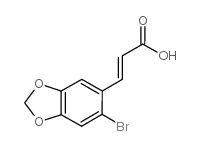 3-(6-溴苯并[d][1, 3]二氧戊环-5-基)丙烯酸结构式