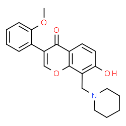 7-hydroxy-3-(2-methoxyphenyl)-8-(piperidin-1-ylmethyl)-4H-chromen-4-one结构式