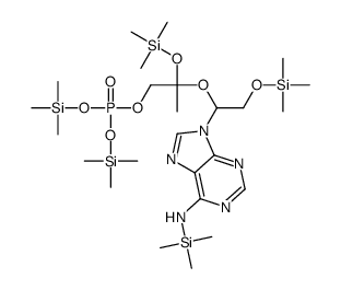 Phosphoric acid, 2-(trimethylsiloxy)-2-[2-(trimethylsiloxy)-1-[6-[(tri methylsilyl)amino]-9H-purin-9-yl]ethoxy]propyl bis(trimethylsilyl) est er Structure