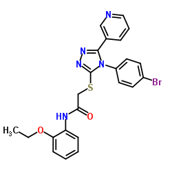 2-{[4-(4-Bromophenyl)-5-(3-pyridinyl)-4H-1,2,4-triazol-3-yl]sulfanyl}-N-(2-ethoxyphenyl)acetamide Structure