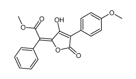 Phenyl[(2E)-3-hydroxy-4-(4-methoxyphenyl)-5-oxo-2,5-dihydrofuran-2-ylidene]acetic acid methyl ester结构式