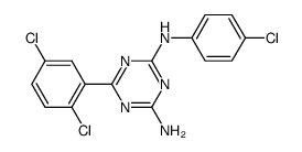 6-(2,5-dichlorophenyl)-n-(4-chlorophenyl)-[1,3,5]triazine-2,4-diamine结构式