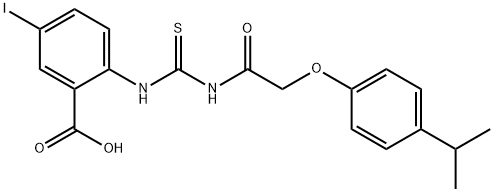 5-iodo-2-[[[[[4-(1-methylethyl)phenoxy]acetyl]amino]thioxomethyl]amino]-benzoic acid结构式