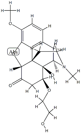 4,5α-Epoxy-14-hydroxy-8β-(2-hydroxyethoxy)-3-methoxy-17-methylmorphinan-6-one Structure