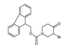 9H-fluoren-9-ylmethyl 3-bromo-4-oxopiperidine-1-carboxylate结构式