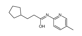 3-cyclopentyl-N-(5-methylpyridin-2-yl)propanamide结构式