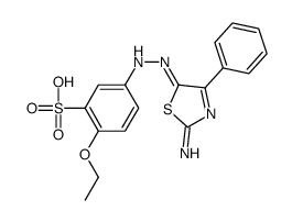 2-ethoxy-5-[2-(2-imino-4-phenyl-1,3-thiazol-5-ylidene)hydrazinyl]benzenesulfonic acid结构式