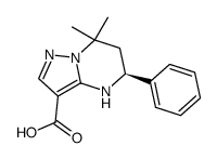 (5S)-(-)-7,7-dimethyl-5-phenyl-4,5,6,7-tetrahydropyrazolo[ 1,5-a]-pyrimidine-3-carboxylic acid结构式