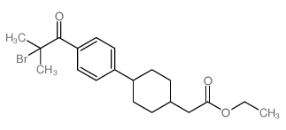 Ethyl2-(4-(4-(2-bromo-2-methylpropanoyl)phenyl)cyclohexyl)acetate structure