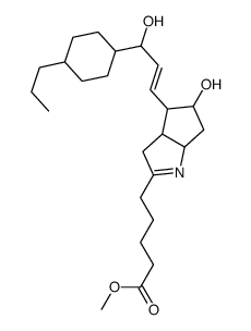 methyl 5-[5-hydroxy-4-[(E)-3-hydroxy-3-(4-propylcyclohexyl)prop-1-enyl]-3,3a,4,5,6,6a-hexahydrocyclopenta[b]pyrrol-2-yl]pentanoate结构式