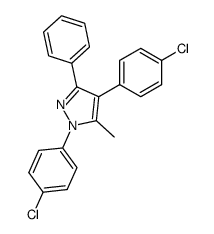 1,4-bis(4-chlorophenyl)-5-methyl-3-phenyl-1H-pyrazole结构式