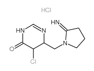 5-chloro-6-((2-iminopyrrolidin-1-yl)methyl)-5,6-dihydropyrimidin-4(3h)-one hydrochloride structure