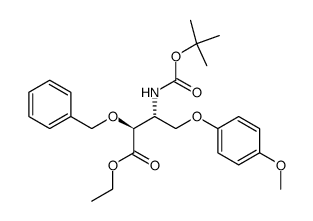 (2S,3R)-2-Benzyloxy-3-tert-butoxycarbonylamino-4-(4-methoxy-phenoxy)-butyric acid ethyl ester Structure