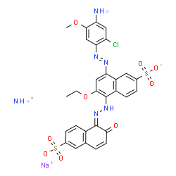 ammonium sodium 8-[(4-amino-2-chloro-5-methoxyphenyl)azo]-6-ethoxy-5-[(2-hydroxy-6-sulphonatonaphthyl)azo]naphthalene-2-sulphonate结构式