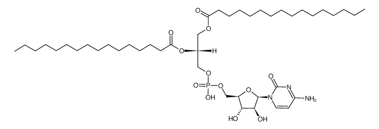 1-β-D-arabinofuranosylcytosine 5'-monophosphate-L-1,2-dipalmitin结构式