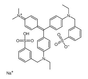 sodium,3-[[4-[(4-dimethylazaniumylidenecyclohexa-2,5-dien-1-ylidene)-[4-[ethyl-[(3-sulfophenyl)methyl]amino]phenyl]methyl]-N-ethylanilino]methyl]benzenesulfonate Structure